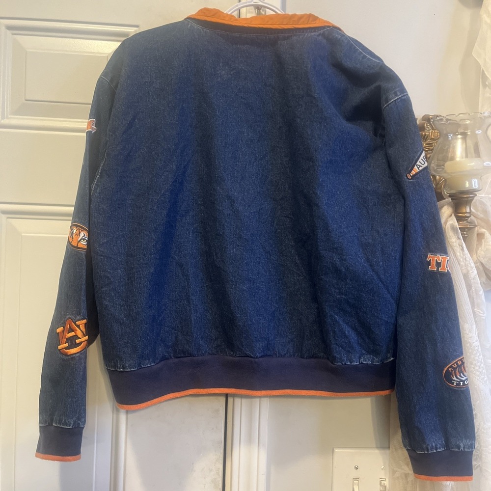 Auburn University Vintage Embroidered Patch Jean Jacket Auburn Tigers XL NCAA - Picture 7 of 11